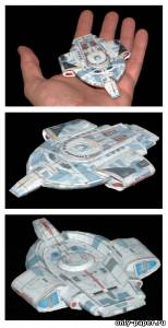 Сборная бумажная модель / scale paper model, papercraft USS Defiant (Star Trek) [ThunderChildFTC] 