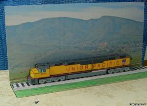 Сборная бумажная модель / scale paper model, papercraft EMD DDA40X Diesel Locomotive [MegaMoonLiner] 
