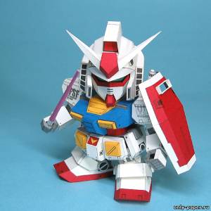 Сборная бумажная модель / scale paper model, papercraft SD RX-78-2 Gundam 