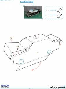 Сборная бумажная модель / scale paper model, papercraft Taxi 