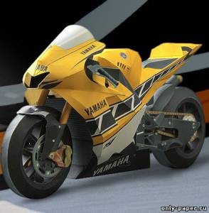 Модель мотоцикла Yamaha YZR-M1 из бумаги/картона