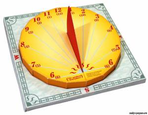Сборная бумажная модель / scale paper model, papercraft Солнечные часы / Sundial 