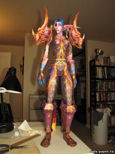 Сборная бумажная модель / scale paper model, papercraft Female NightElf Hunter (World of Warcraft) 