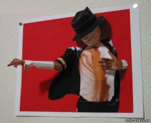 Объемная картина Майкл Джексон из бумаги/картона