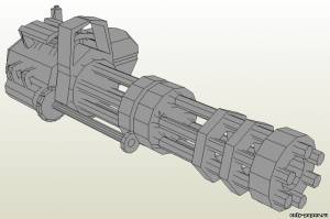 Сборная бумажная модель / scale paper model, papercraft Gatling Gun 