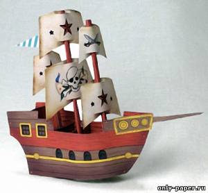 Сборная бумажная модель / scale paper model, papercraft Пиратский корабль 