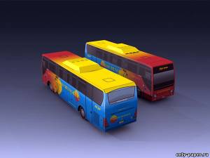 Модель автобуса Gajah Mungkur из бумаги/картона