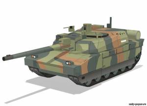 Модель танка Leclerc из бумаги/картона