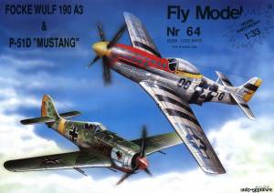 Сборная бумажная модель / scale paper model, papercraft Focke Wulf 190 A3 и P-51D Mustang (Fly Model 064) 