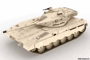 Модель танка Merkava Mk2 из бумаги/картона