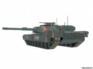 Сборная бумажная модель / scale paper model, papercraft Танк M1A1 Abrams NATO Camo 