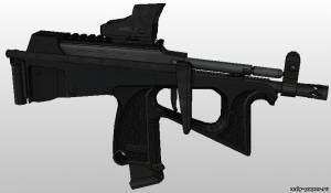 Модель пистолета-пулемета ПП-2000 из бумаги/картона