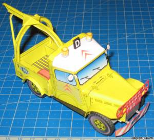 Модель эвакуатора Dodge HYbride из бумаги/картона