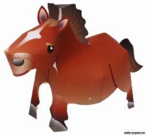 Сборная бумажная модель / scale paper model, papercraft Лошадь / Horse 