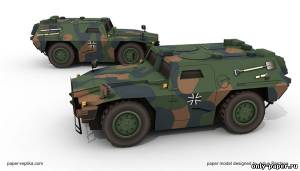 Сборная бумажная модель / scale paper model, papercraft Плавающий разведывательный бронеавтомобиль / Zobel Light Reconnaissance Vehicle 