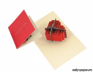 Сборная бумажная модель / scale paper model, papercraft Pop-up открытка "Сердце" 