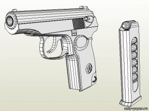 Бумажная модель пистолета Макарова (ПМ)