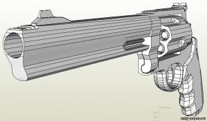 Сборная бумажная модель / scale paper model, papercraft Smith Wesson 500 Mag 