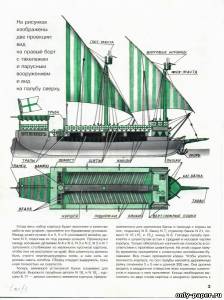 Модель Венецианской галеры из бумаги/картона