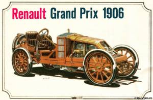 Сборная бумажная модель / scale paper model, papercraft Renault Grand Prix 1906 (ABC) 