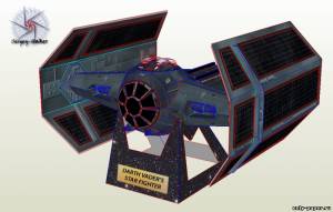 Сборная бумажная модель / scale paper model, papercraft Darth Vader Star Fighter (Star Wars) 