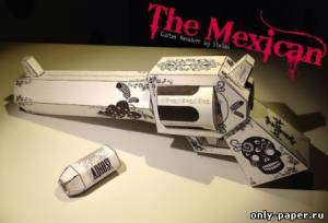 Сборная бумажная модель / scale paper model, papercraft Револьвер Mexican 