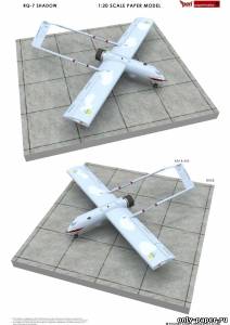 Модель беспилотника RQ-7 Shadow из бумаги/картона