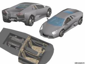 Модель автомобиля Lamborghini Reventon из бумаги/картона