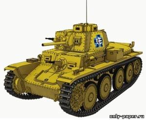 Модель танка Panzer 38(t) Kame-San из бумаги/картона