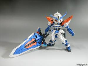 Сборная бумажная модель / scale paper model, papercraft SD MBF-P03 Gundam Astray Blue Frame 