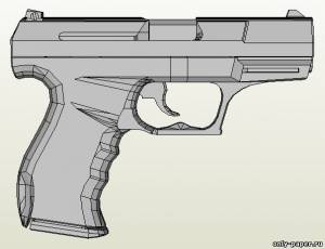 Модель пистолета Walther P99 из бумаги/картона