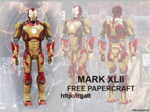 Сборная бумажная модель / scale paper model, papercraft Iron Man 3 - Mark XLII Armor 