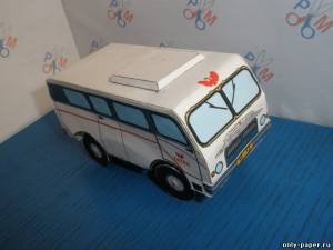 Сборная бумажная модель / scale paper model, papercraft Tatra T 805 mikrobus 