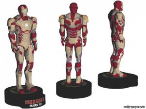 Сборная бумажная модель / scale paper model, papercraft Iron Man Mark 42 (Железный человек 3) 