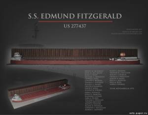 Модель сухогруза SS Edmund Fitzgerald из бумаги/картона