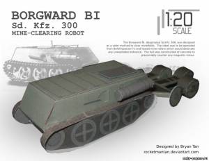 Сборная бумажная модель / scale paper model, papercraft Sd.Kfz. 300 Borgward BI [RocketmanTan] 