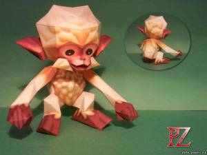 Сборная бумажная модель / scale paper model, papercraft Monkey (из игры Majora's Mask) 