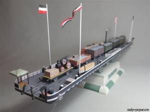 Сборная бумажная модель / scale paper model, papercraft Железнодорожный паром с вагонами / Trajekt Bonn Oberkassel 