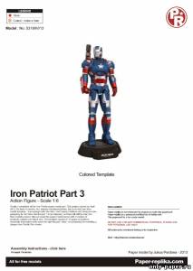Сборная бумажная модель / scale paper model, papercraft Iron Patriot (Iron Man 3) [Julius Perdana] 
