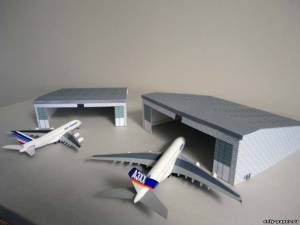 Сборная бумажная модель / scale paper model, papercraft Ангар / Hangar 