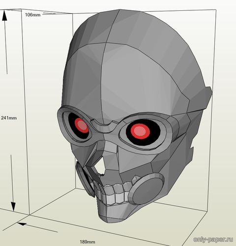Сборная бумажная модель Маска Дес Гана / Death Gun's Mask
