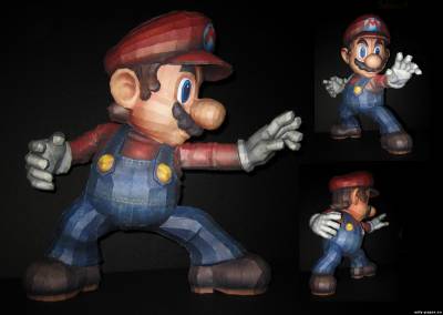 Модель фигуры Марио из бумаги/картона