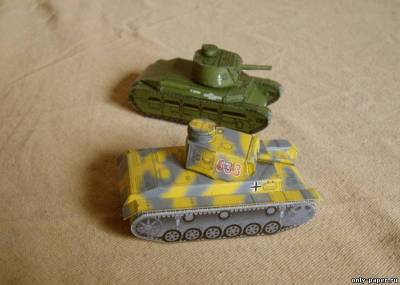 Сборная бумажная модель / scale paper model, papercraft Matilda MK.II и Panzer PZ.III Ausf.J  (bestpapermodels) 