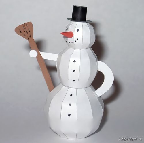 Модель фигуры снеговика из бумаги/картона