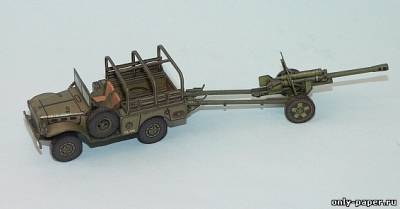 Сборная бумажная модель / scale paper model, papercraft Dogde WC 51 Weapon carrier + ZiS-3 76 mm divisional gun M1942 [PR models] 