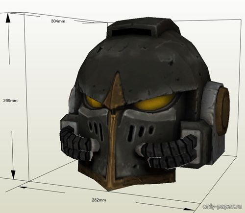 Модель шлема Железного Воина из бумаги/картона