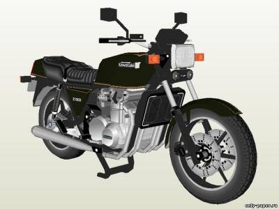 Модель мотоцикла Kawasaki Z1300 из бумаги/картона