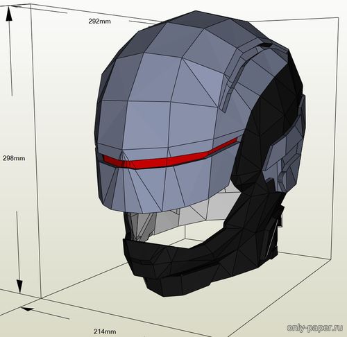 Модель шлема Робокопа из бумаги/картона