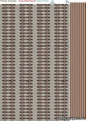 Сборная бумажная модель Железнодорожные рельсы / Train tracks (Bestpapermodels)