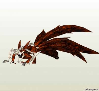 Сборная бумажная модель Naruto - Six-Tails (Saiken) Transformation